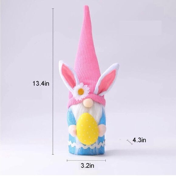 Lot of 3x 3 PCS Easter Bunny Gnome Plush Ornaments - Picture 3 of 5